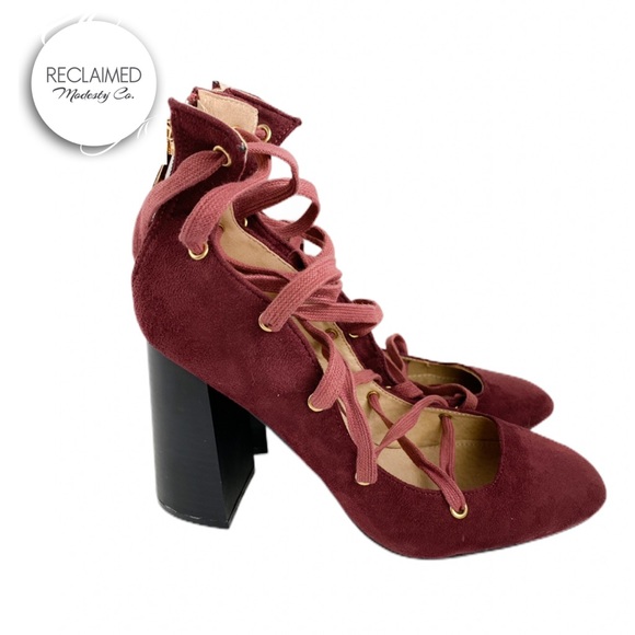 CAPE ROBBIN Lace Up High Heel Back Zipper - Picture 2 of 7
